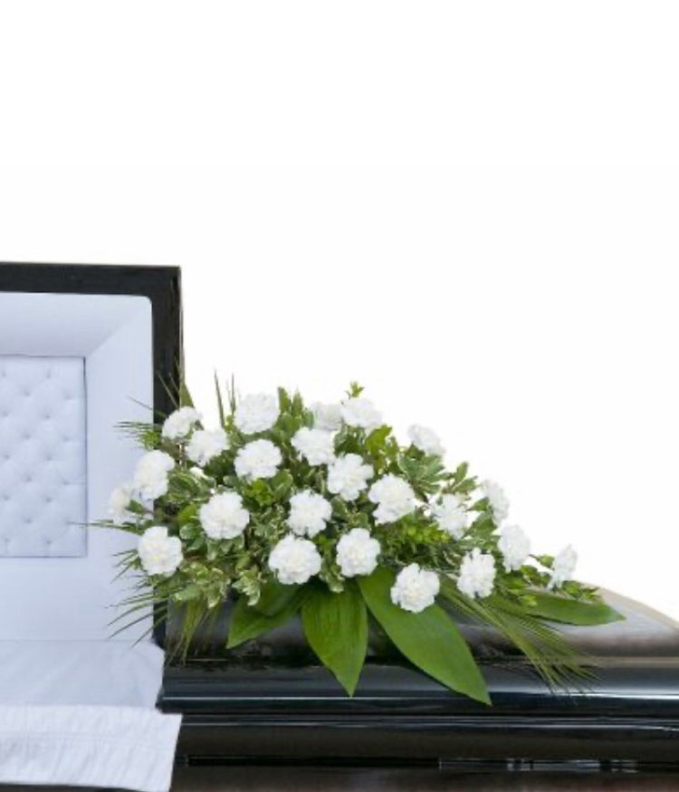 Simple Carnations Casket Spray